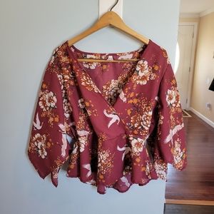 Floral peplum top